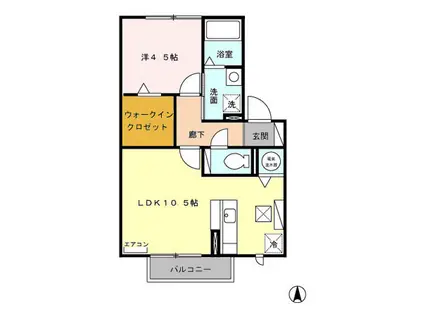 アトリオ A/B(1LDK/1階)の間取り写真