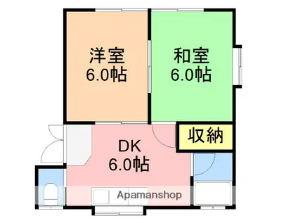 メゾンアソシエ(2DK/1階)の間取り写真