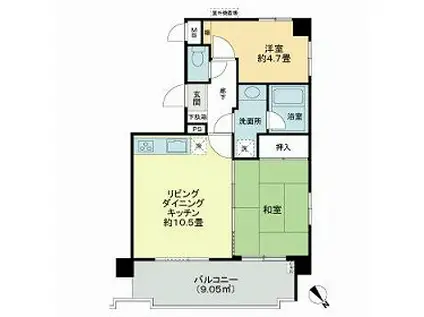 ライオンズマンション青山(2LDK/1階)の間取り写真