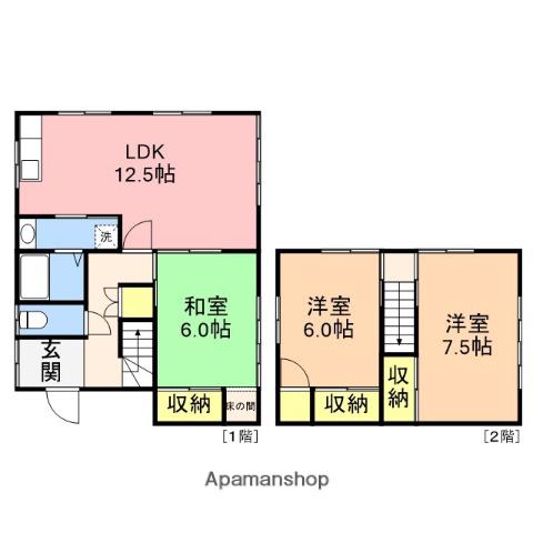 越後線 寺尾駅 徒歩17分 2階建 築42年(3LDK)の間取り写真