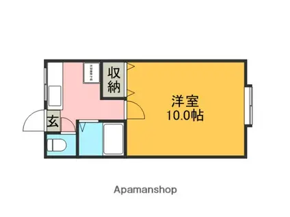 江北ランドスケープ(1K/1階)の間取り写真