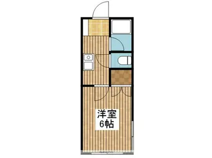 ハイツKURA C棟(1K/2階)の間取り写真