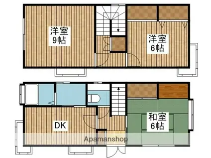 新潟県新潟市中央区 2階建 築31年(3K)の間取り写真