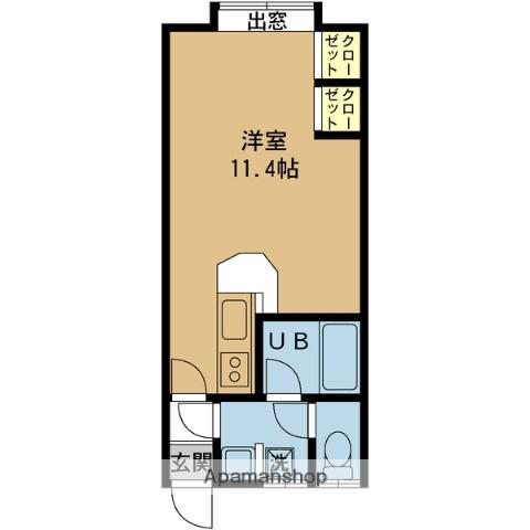 クレセントヨコイⅡ(ワンルーム/2階)の間取り写真