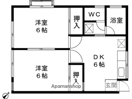 コーポ前山(2DK/1階)の間取り写真