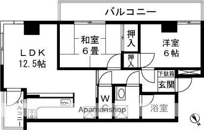 リバティープラザ長町(2LDK/3階)の間取り写真