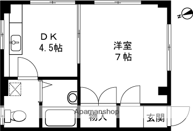 コーポよつ葉(1K/2階)の間取り写真