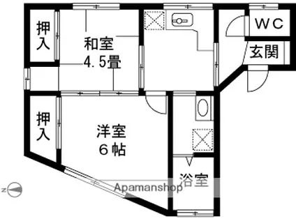 コーポラス小宮(2K/3階)の間取り写真
