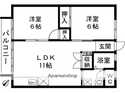 ピュアハイツA(2LDK/2階)の間取り写真
