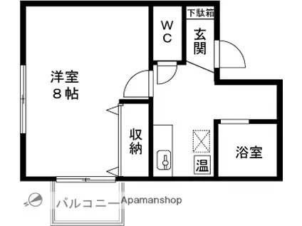 アペックスイン・堤(1K/1階)の間取り写真