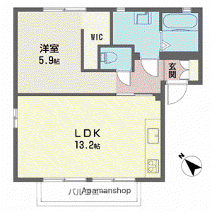 ハイツシービーⅠ(1LDK/1階)の間取り写真