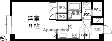 ヨコタハイツ(1K/1階)の間取り写真