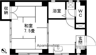 ソシアルA(1K/3階)の間取り写真