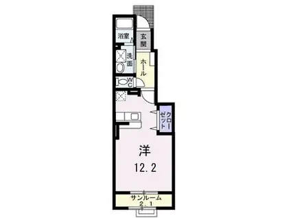 ル・アルドーレ(ワンルーム/1階)の間取り写真