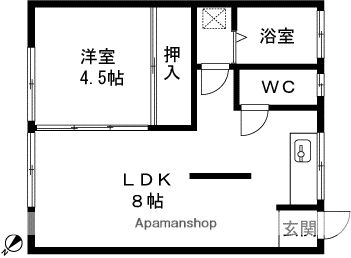 アトリエハウスⅠ(1LDK/2階)の間取り写真