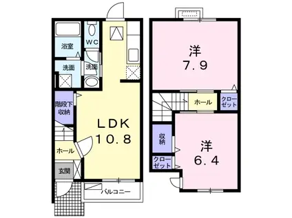 ポラリス(2LDK/1階)の間取り写真