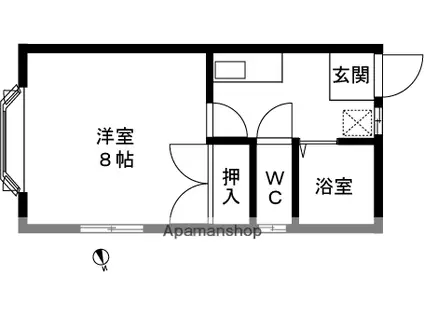 ピュアハイツ西千手(1K/2階)の間取り写真
