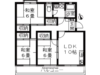 VITA千谷川A(3LDK/1階)の間取り写真