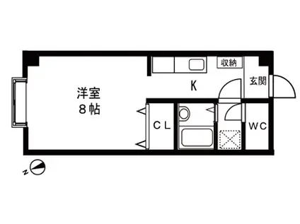 ハイツリリーフⅡ(1K/3階)の間取り写真