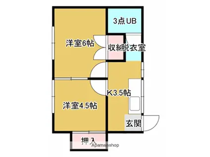 舞ハウス(2K/2階)の間取り写真