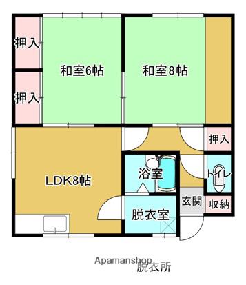 マインハイム(2DK/2階)の間取り写真
