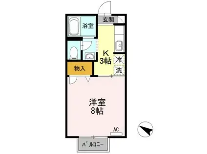 メゾン・グランディール(1K/1階)の間取り写真