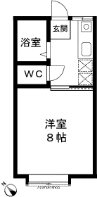 ファーストハイツひばりが丘(1K/2階)の間取り写真