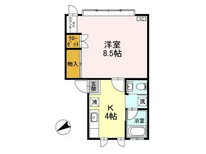 コーポサンフラワー(1K/1階)の間取り写真