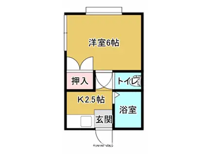 パレスウエスト(1K/1階)の間取り写真