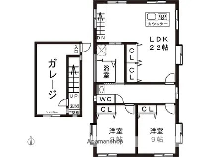 信越本線 長岡駅 バス乗車時間:16分 高見バス停で下車 徒歩9分 2階建 築25年(2LDK/2階)の間取り写真
