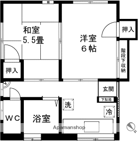 横田荘(2K/2階)の間取り写真