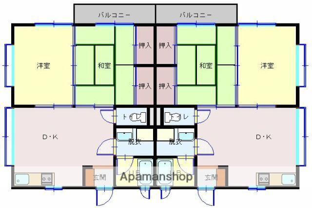 スプランドゥール(2DK/1階)の間取り写真