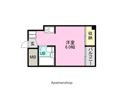 タウンコート城内(ワンルーム/3階)の間取り写真