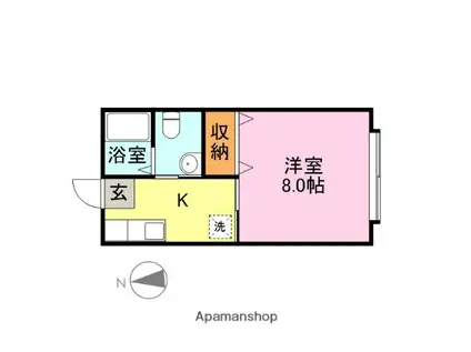 岡南ハイツ(1K/2階)の間取り写真