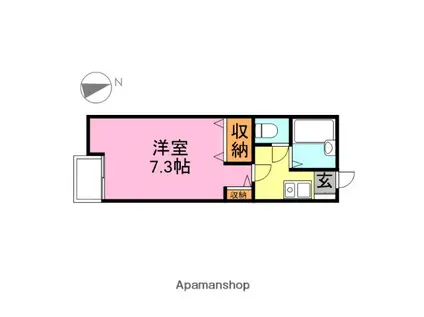 アペックス・インカレッジA棟(1K/2階)の間取り写真