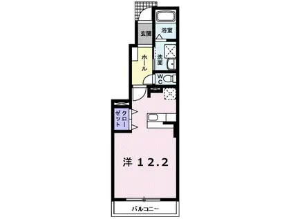 メゾン・プロムナード D(ワンルーム/1階)の間取り写真