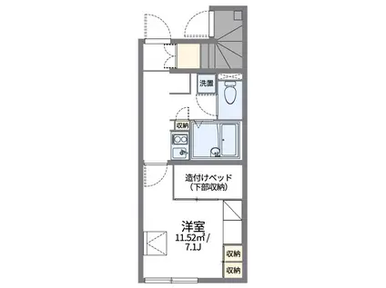 レオパレスアズール(1K/1階)の間取り写真