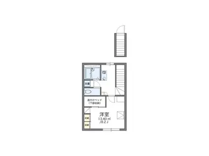 レオパレス沙羅(1K/2階)の間取り写真