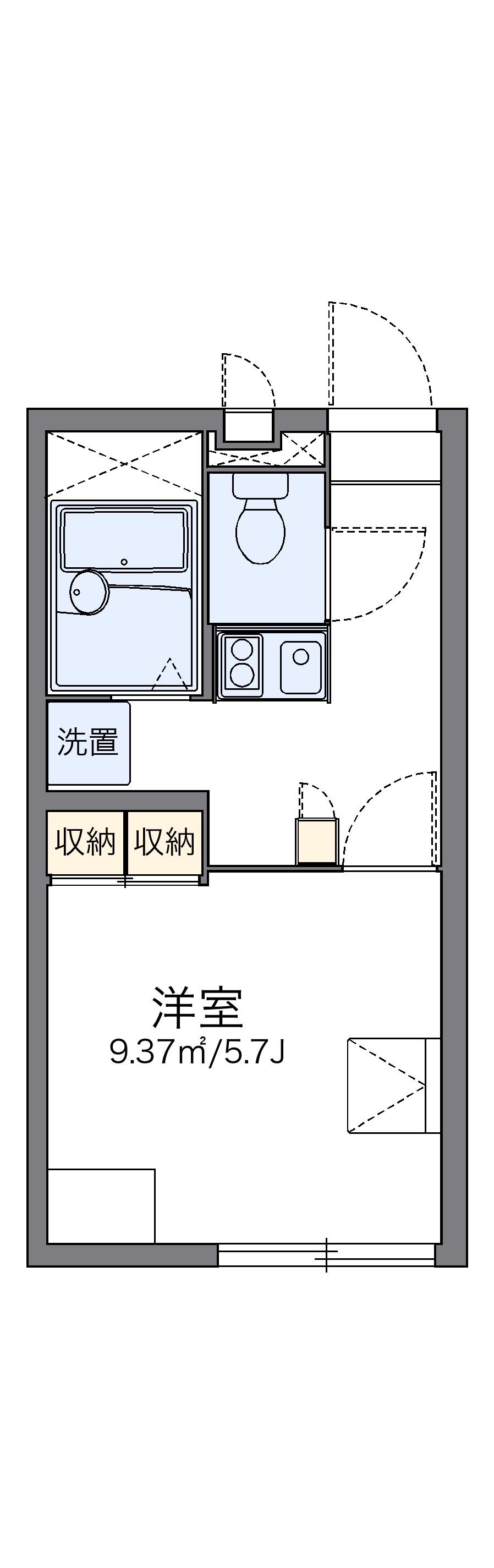 レオパレス来迎寺(1K/1階)の間取り写真