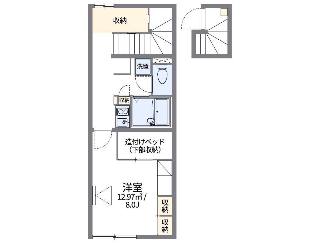 レオパレス関原さくらんぼ館(1K/2階)の間取り写真