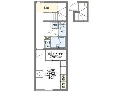 レオパレス関原さくらんぼ館(1K/2階)の間取り写真