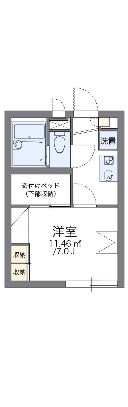 レオパレスHAKU(1K/1階)の間取り写真