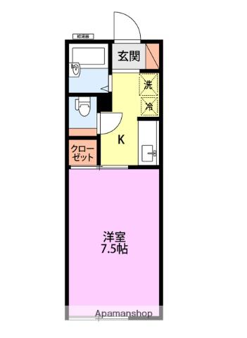 セジュール宮内 B棟(1K/1階)の間取り写真