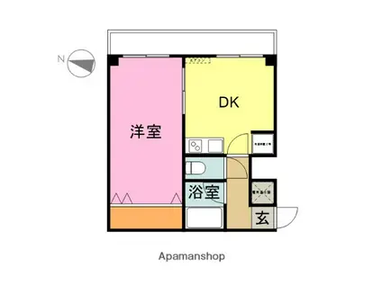 リボン長岡(1DK/1階)の間取り写真