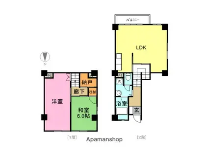 メゾネット幸(2LDK/2階)の間取り写真