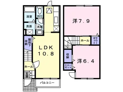 アルモニー(2LDK/1階)の間取り写真