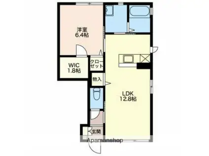 アコルトA(1LDK/1階)の間取り写真