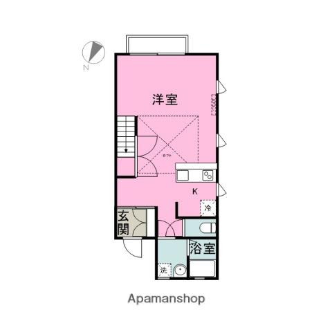 ココロフト(ワンルーム/2階)の間取り写真
