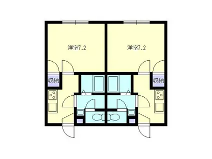 シェロファーム東宮内A(1K/2階)の間取り写真