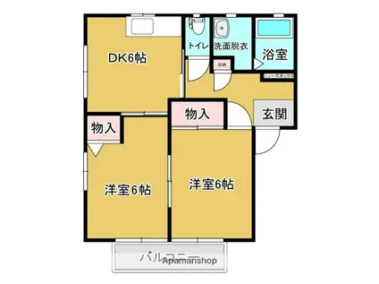 プリマベーラ(2DK/2階)の間取り写真